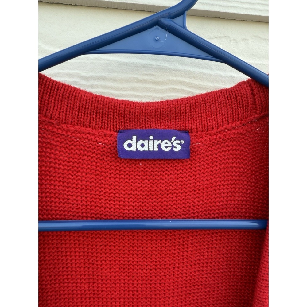 Vintage Women's Claire's Knitted Holiday Christmas Vest Size Medium - Picture 3 of 10